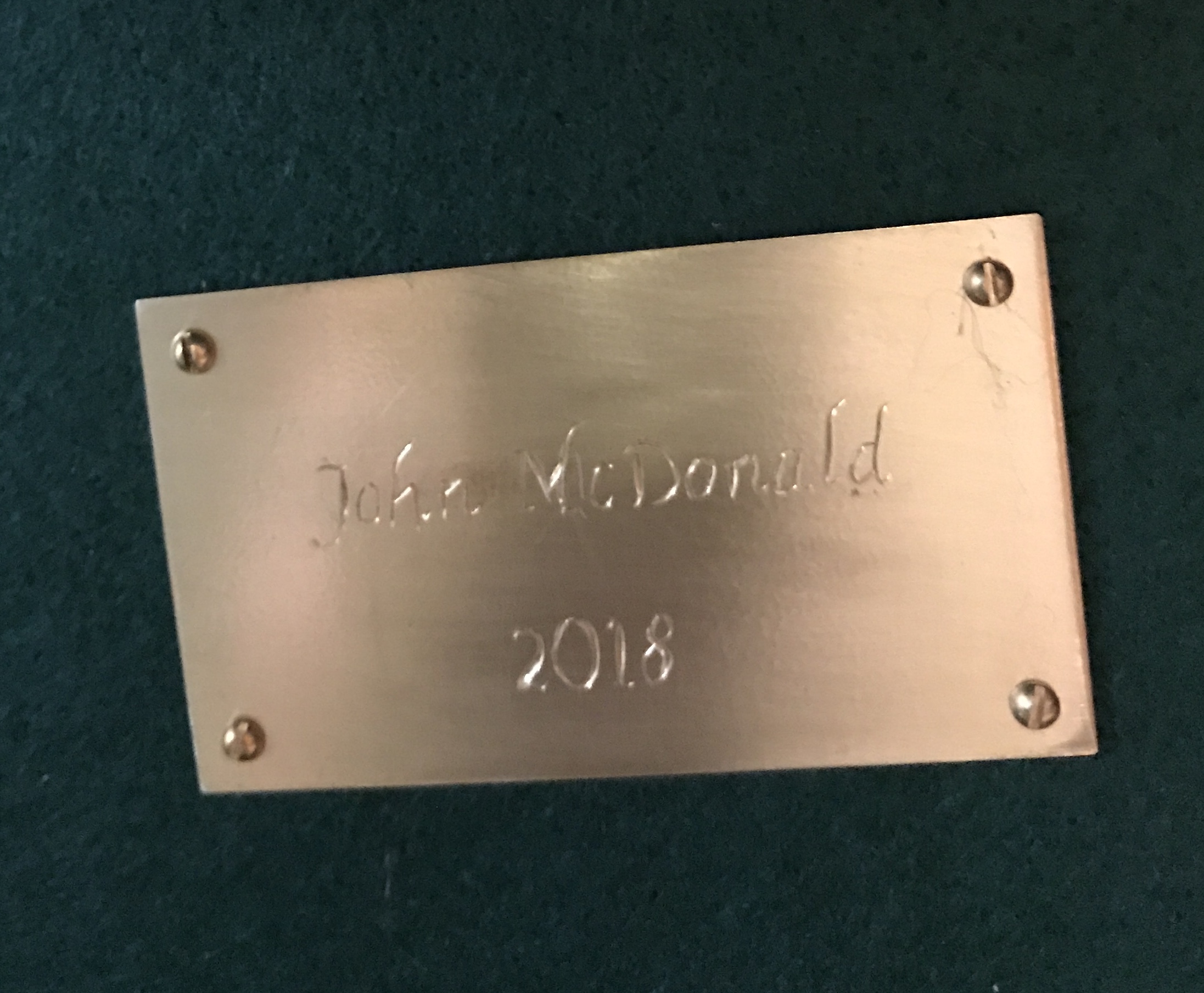 Name plate attached